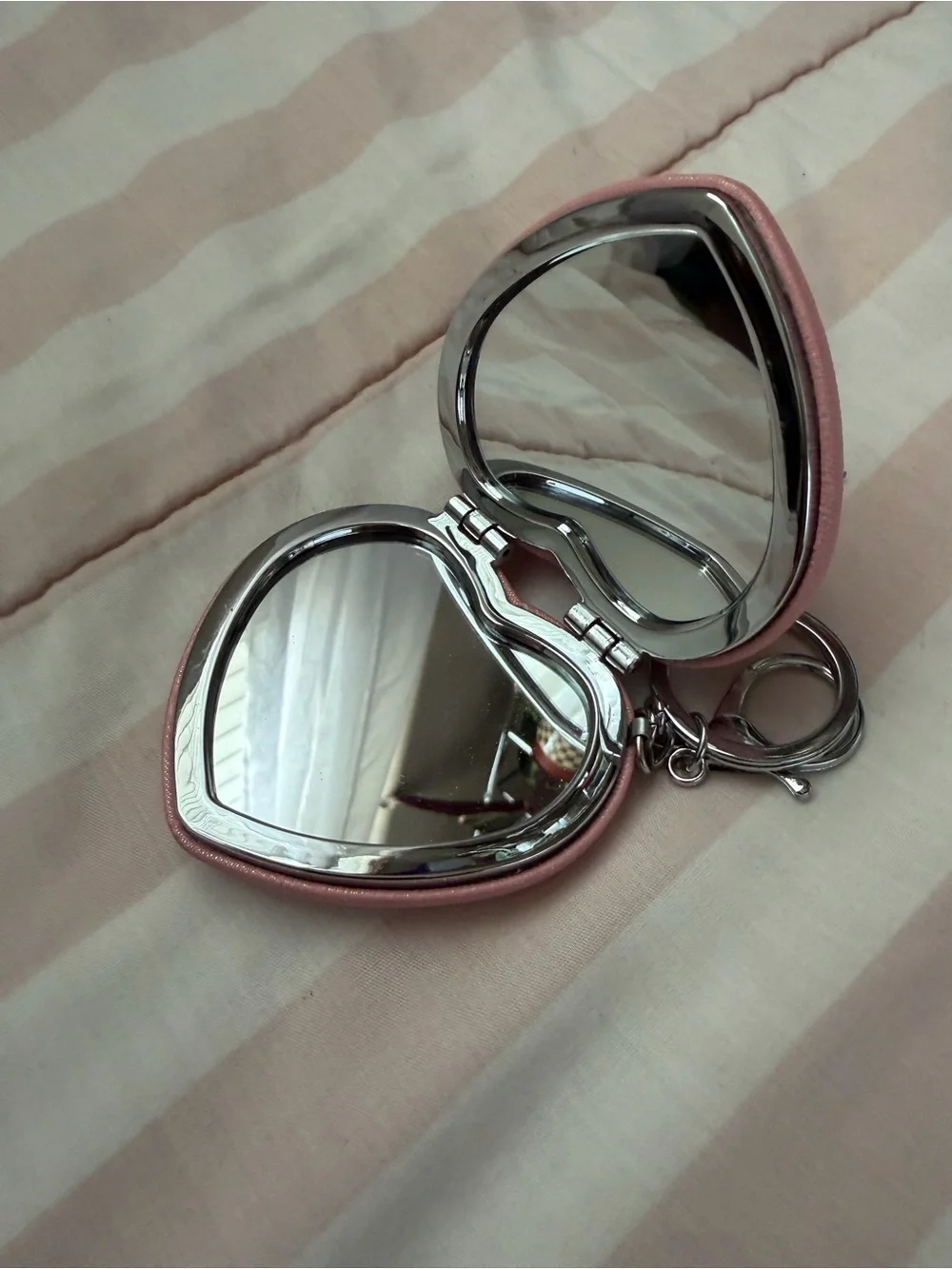 Pink Heart Floral 'Love' Keychain Charm